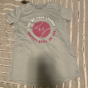 Girls youth medium under armour softball shirt